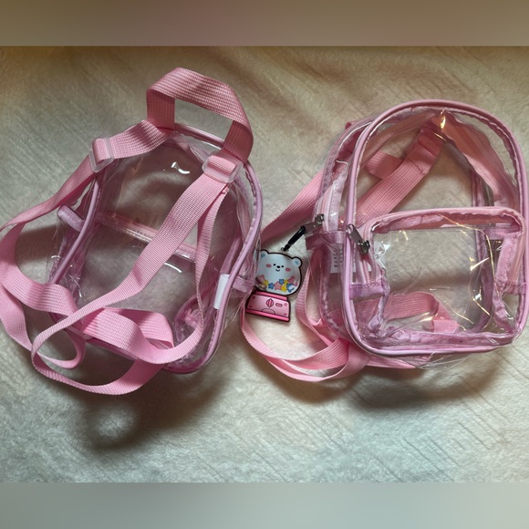 Mini Clear Backpacks with Pink - Picture 2 of 7